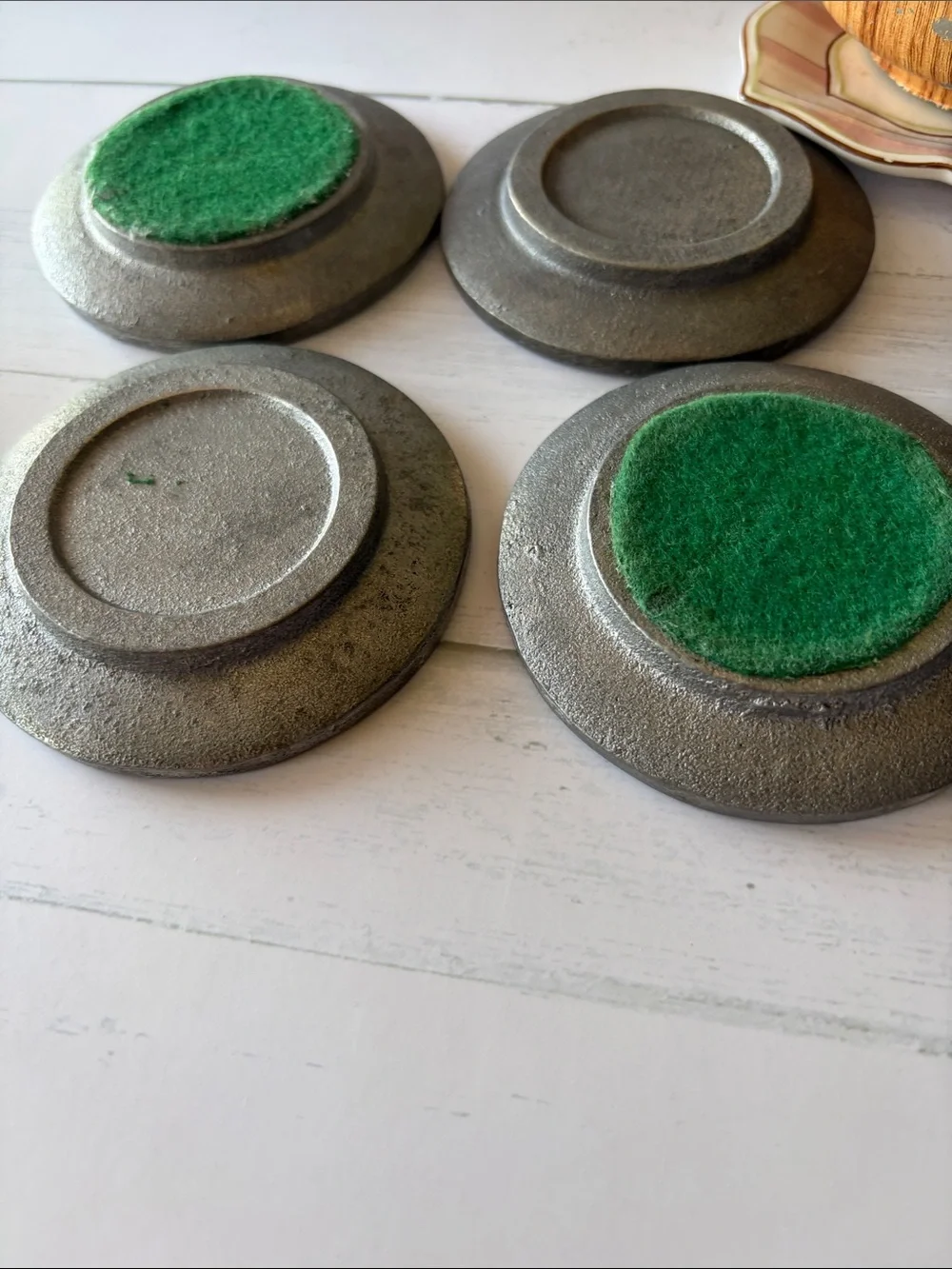 Decorative 1776 Flag Embossed Pewter coasters